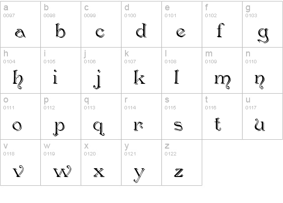 Penshurst_Shadow lowercase a-z preview