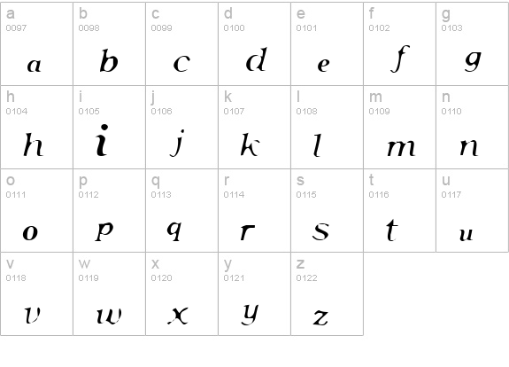 Pensmooth lowercase a-z preview