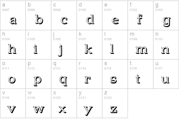 PenthouseShadow-Light-Regular lowercase a-z preview