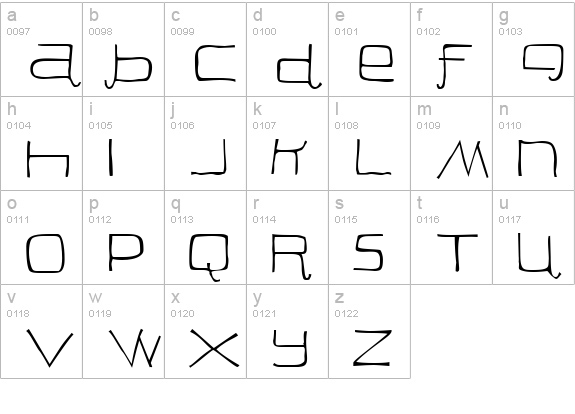 Peon lowercase a-z preview