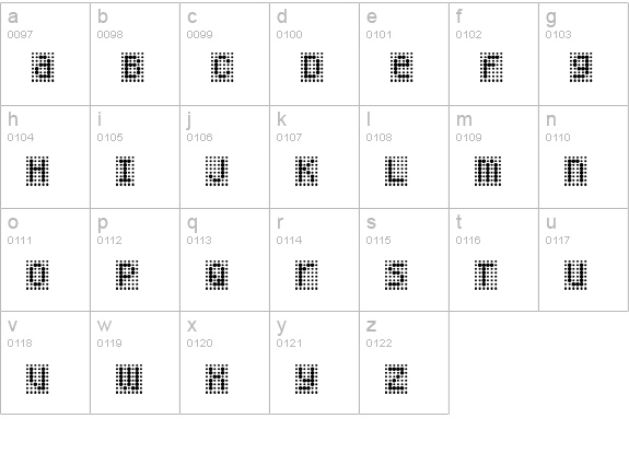 Peppered BTN Positive lowercase a-z preview