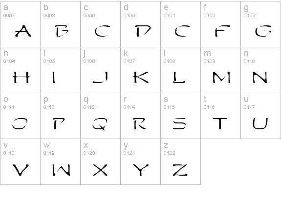 Perdition Extended lowercase a-z preview