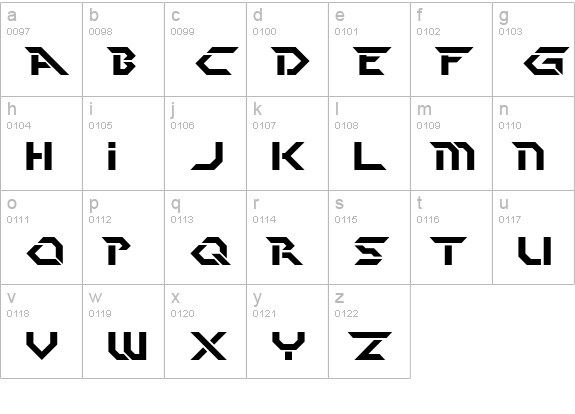 Perfect Dark BRK lowercase a-z preview