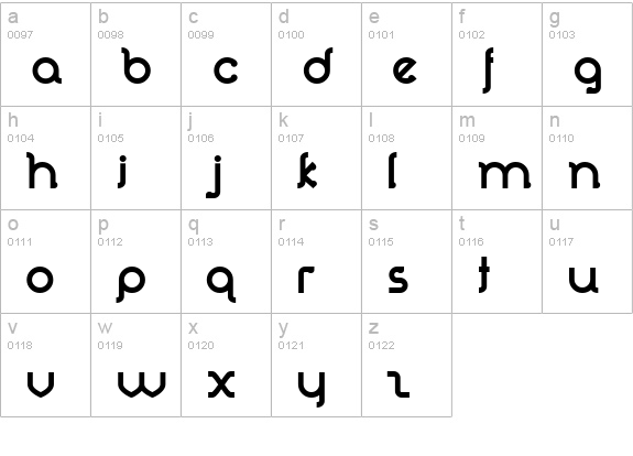 Perolet Bold lowercase a-z preview