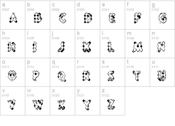 Pessimistic Lines lowercase a-z preview