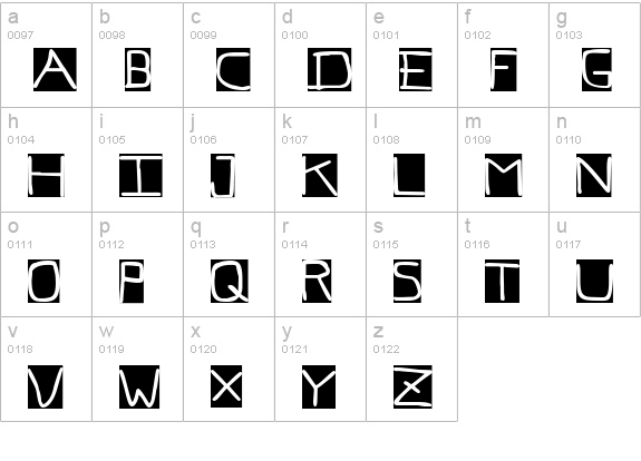 Pf_veryverybadfont7 Inverted lowercase a-z preview