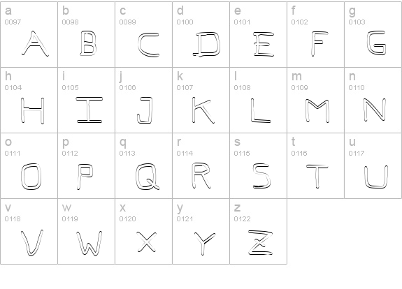 Pf_veryverybadfont7 Outline lowercase a-z preview