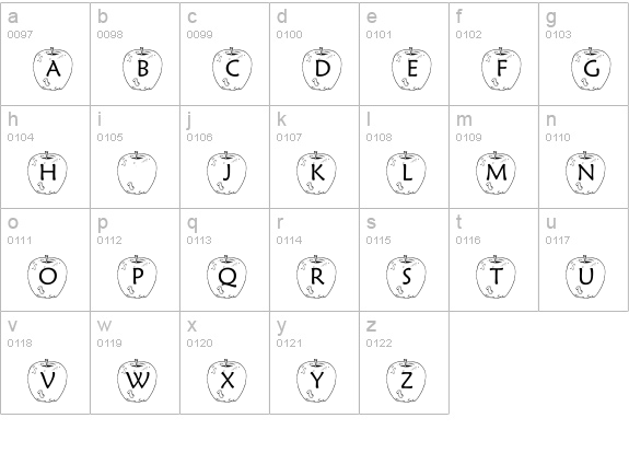 pf_WormyApple lowercase a-z preview