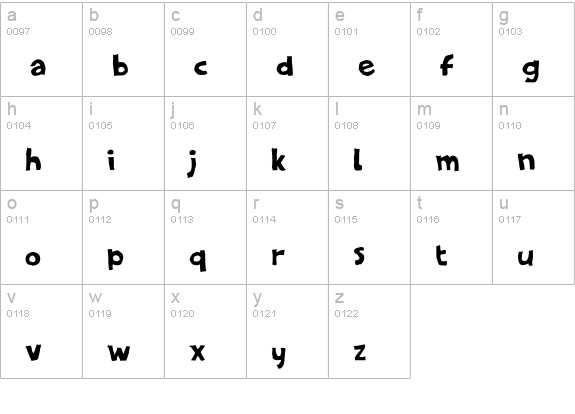 PFAmateur-FlatSolid lowercase a-z preview