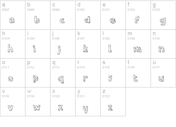 PFAmateur-Thin lowercase a-z preview