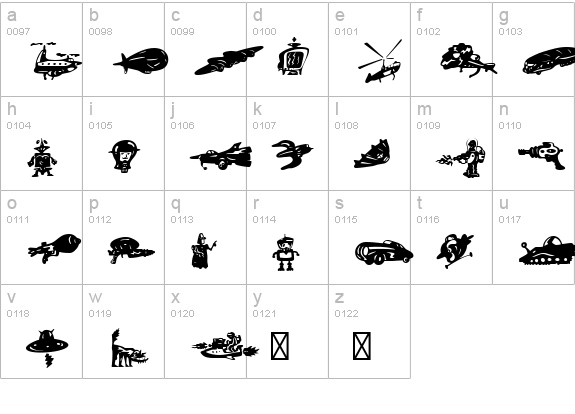 PFAstrobats-Regular lowercase a-z preview