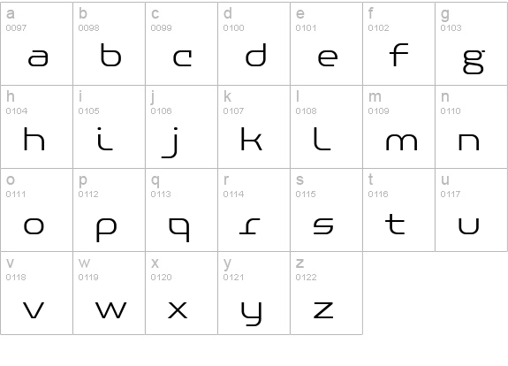 PFBaselinePro-Light lowercase a-z preview
