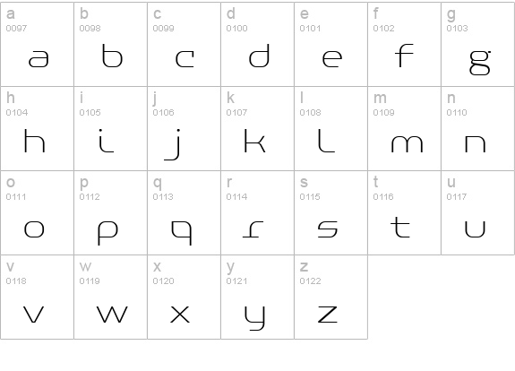 PFBaselinePro-Thin lowercase a-z preview