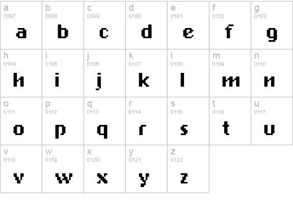 PFBitmap Two lowercase a-z preview