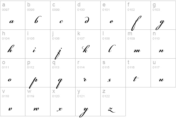 PFChampionScriptPro-Bold lowercase a-z preview