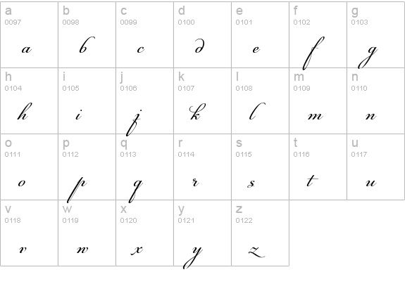 PFChampionScriptPro-Regular lowercase a-z preview