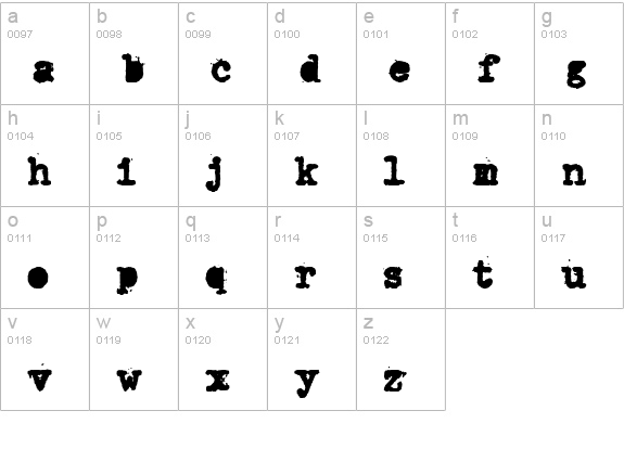 PFDumbOldTypeTwo AlterHeavy lowercase a-z preview
