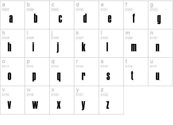 PFFusionSans Medium lowercase a-z preview