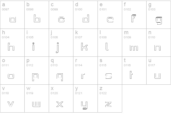 PFHausSquarePro-LightOutline lowercase a-z preview