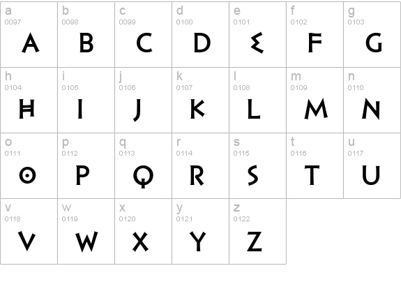 PFHellenicaSerifPro-Bold lowercase a-z preview
