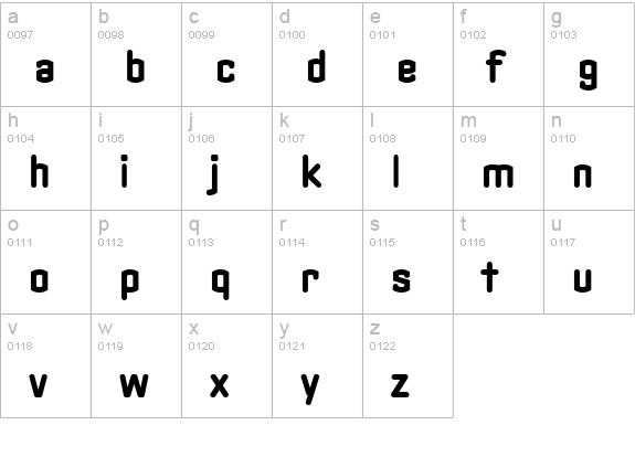 PFInterface Bold lowercase a-z preview