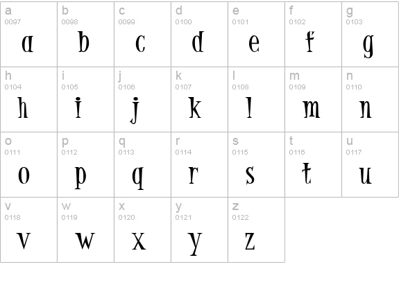 PFJump Abnormal lowercase a-z preview