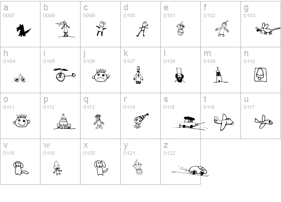 PFKidstuff-Regular lowercase a-z preview