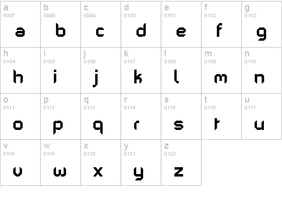 PFMechanicaAPro-Bold lowercase a-z preview
