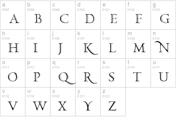 PFMonumentaPro-Metallica lowercase a-z preview