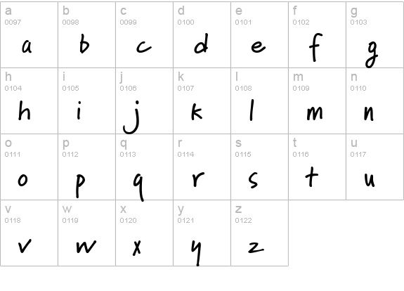 PFNotepad Bold lowercase a-z preview