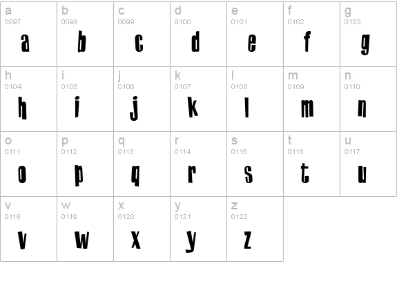 PFOffbeat Funky lowercase a-z preview