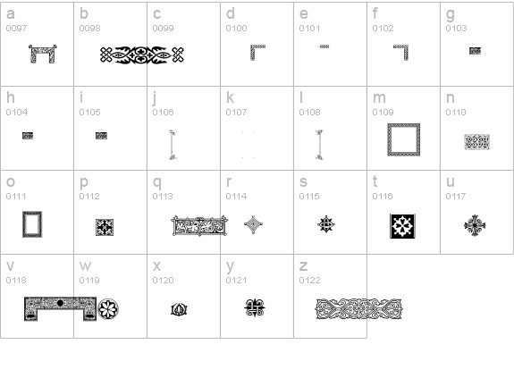 PFOrnmTreasures3-Regular lowercase a-z preview