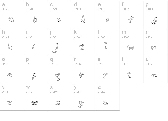 PFPlayskoolPro-3DOutline lowercase a-z preview