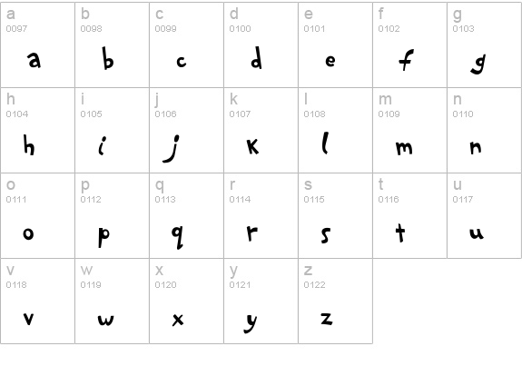 PFPlayskoolPro-Regular lowercase a-z preview