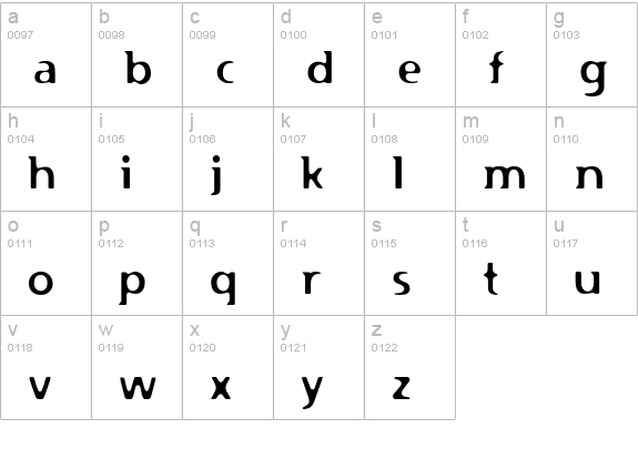 PFPlazm Regular lowercase a-z preview
