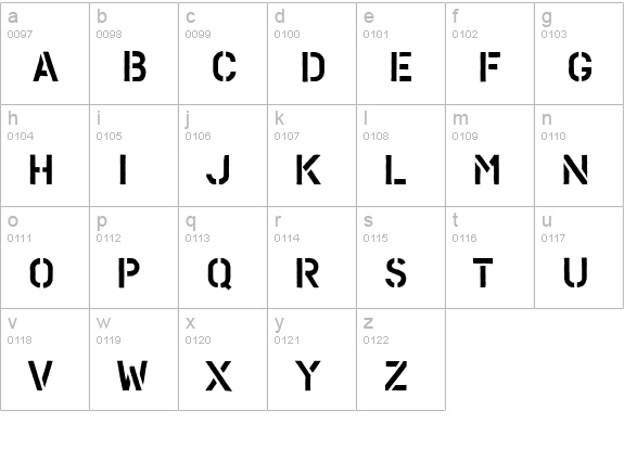 PFStampsPro-Rough lowercase a-z preview