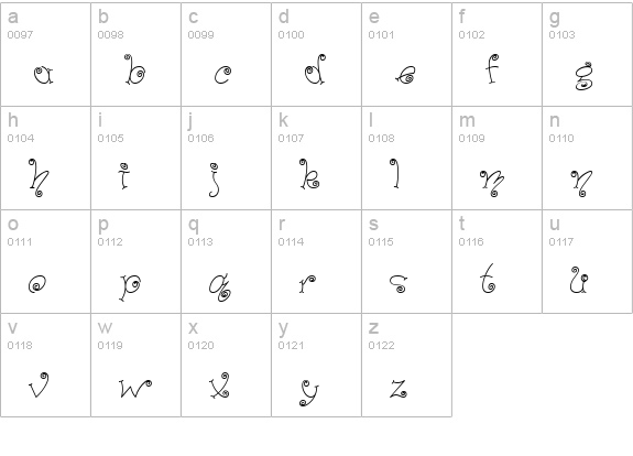 PFSwinger Slim lowercase a-z preview