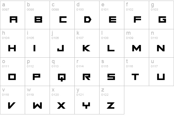 PFTerminalSquare Bold lowercase a-z preview