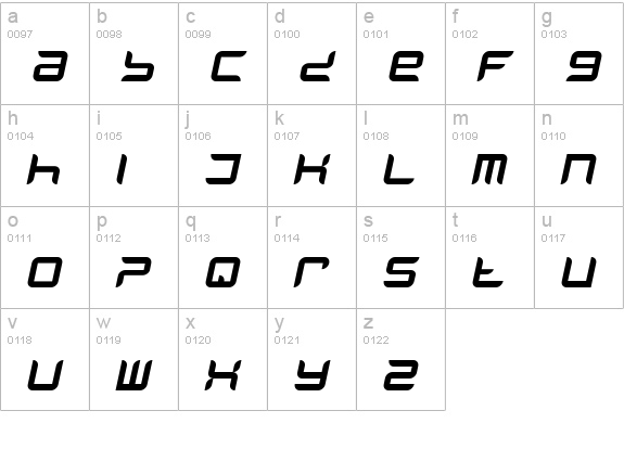 Phantom Italic lowercase a-z preview