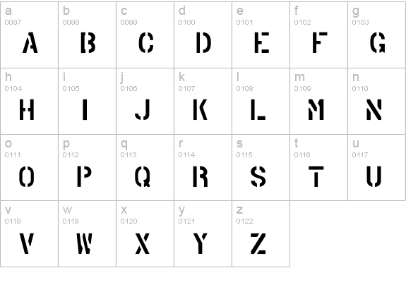 PHANTOM STENCIL lowercase a-z preview