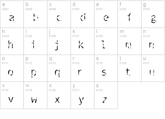 Phantomime lowercase a-z preview