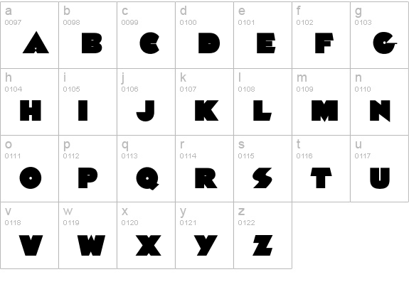 Pharao lowercase a-z preview