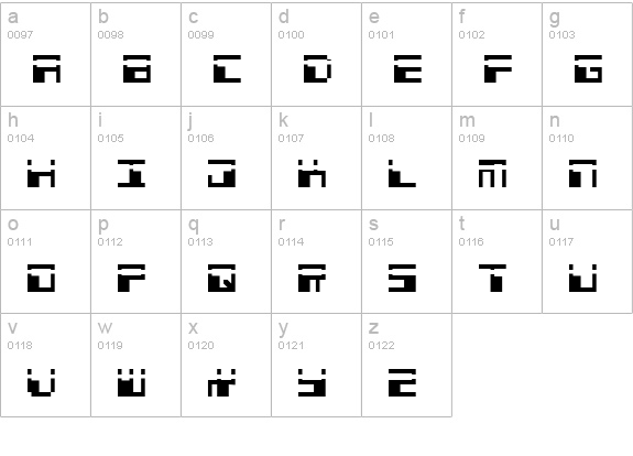 Phaser Bank Laser lowercase a-z preview