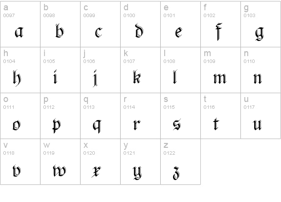 PhederFrackShadowed lowercase a-z preview