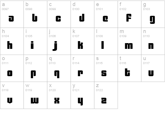 Philadelphia Expanded lowercase a-z preview
