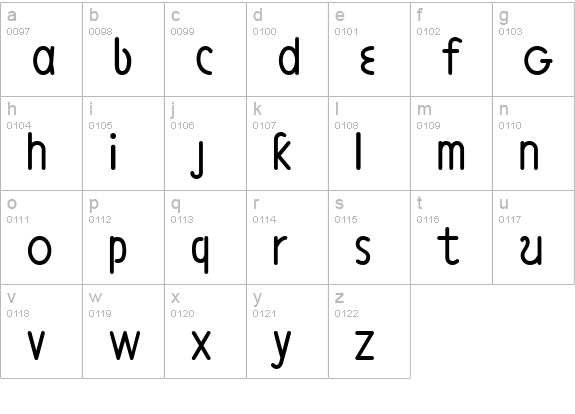 Philadelphia LineAligned lowercase a-z preview