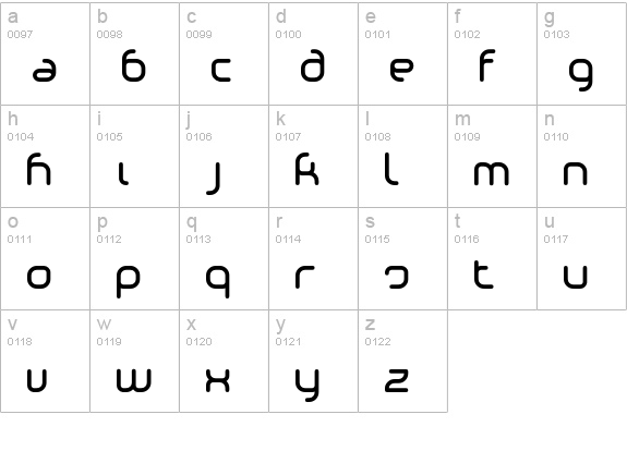 Phino lowercase a-z preview