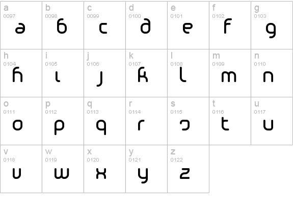 Phino Tight lowercase a-z preview