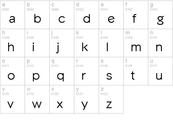 Phinster Regular lowercase a-z preview