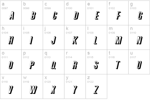 Phoenix Extended Italic lowercase a-z preview